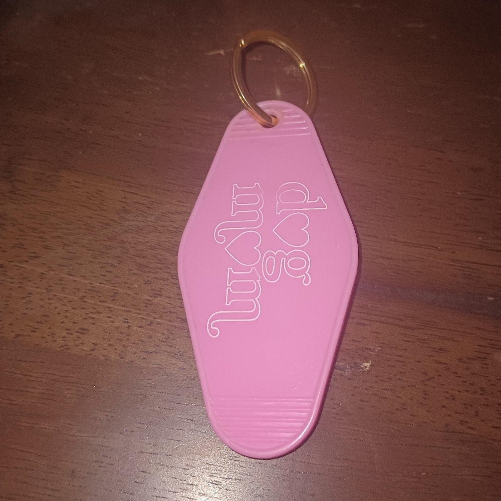 Dog Mom Pink Keychain